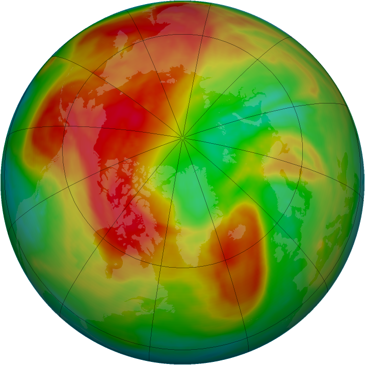 Arctic ozone map for 11 March 2007